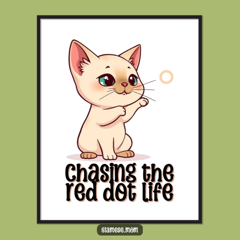 Free Printable Wall Art: Siamese Cat Laser Dot Frenzy