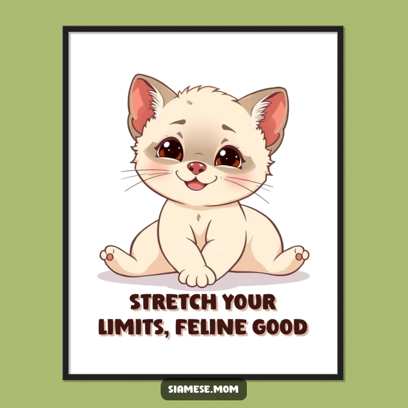 Elegant Siamese Cub Wall Art - Funny Free Printable Downloadable Decor Piece