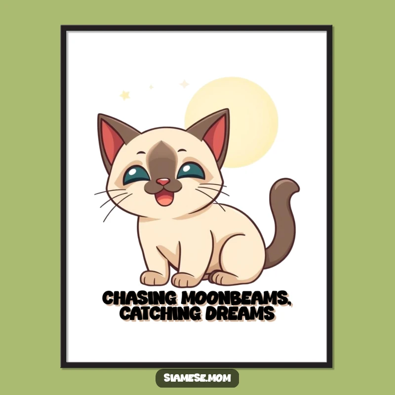 Free Printable Moonbeam Cat Art - Dreamy Funny Downloadable Decor Gift