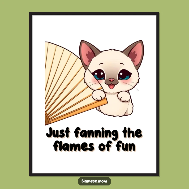 Free Printable Siamese Cat Fan Art - Funny Downloadable Decor Gift