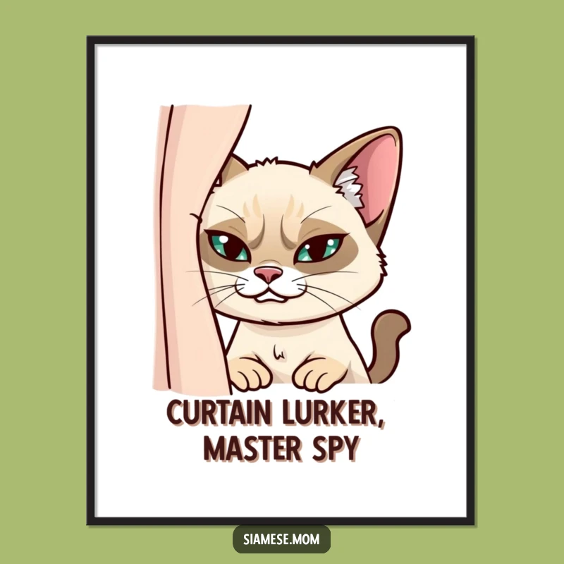 Free Printable Siamese Cat Wall Art: Mischievous Grin Downloadable Decor