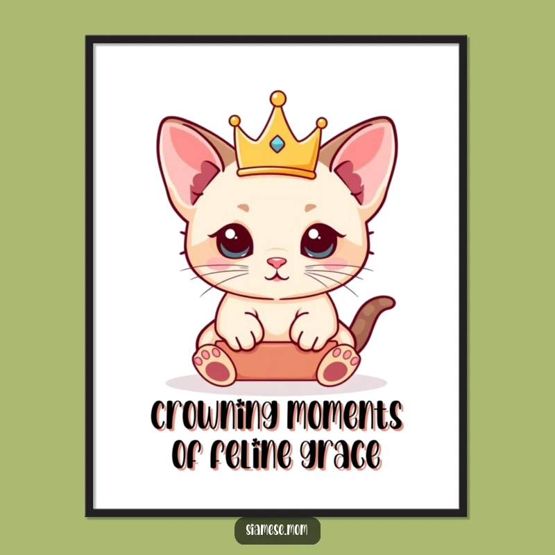 Free Printable Wall Art: Royal Kitten Crown - Funny Regal Downloadable Decor Gift!