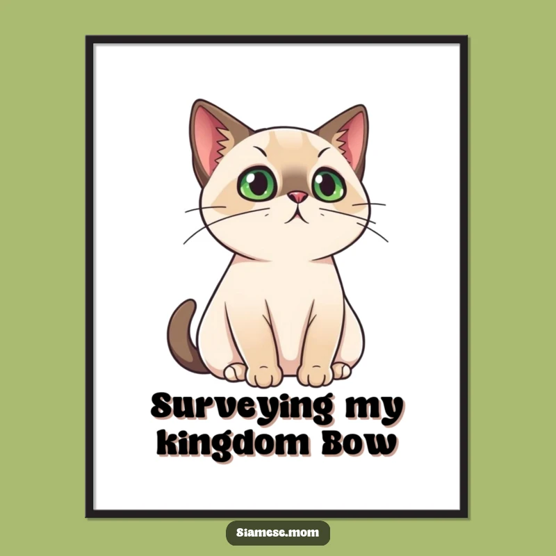 Funny Free Printable Wall Art: Royal Siamese Cat Downloadable Art Gift