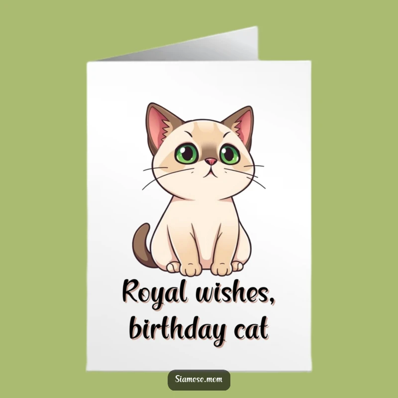 Free Printable Birthday Card: Royal Cat's Reign Funny Downloadable Gift
