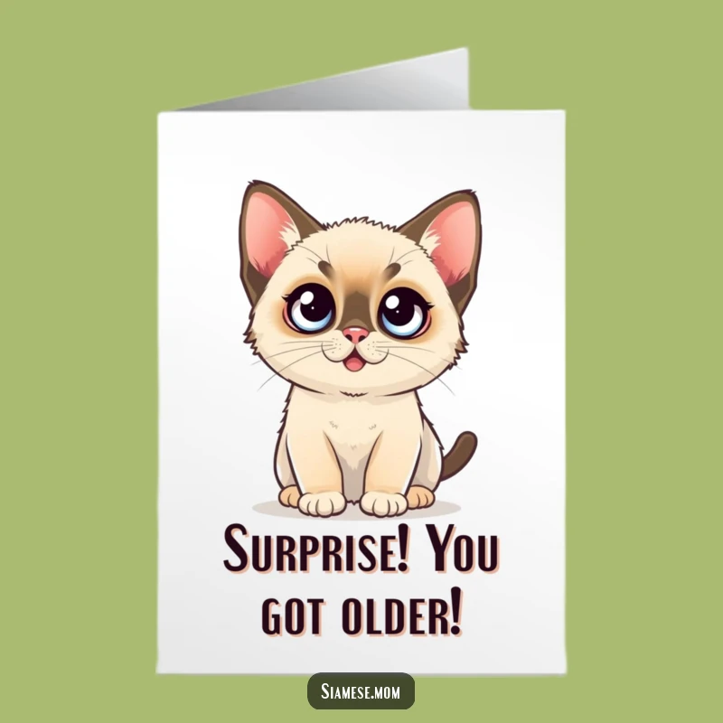 Free Printable Happy Birthday Card: Surprised Kitten Wide Eyes Downloadable Gift Fun
