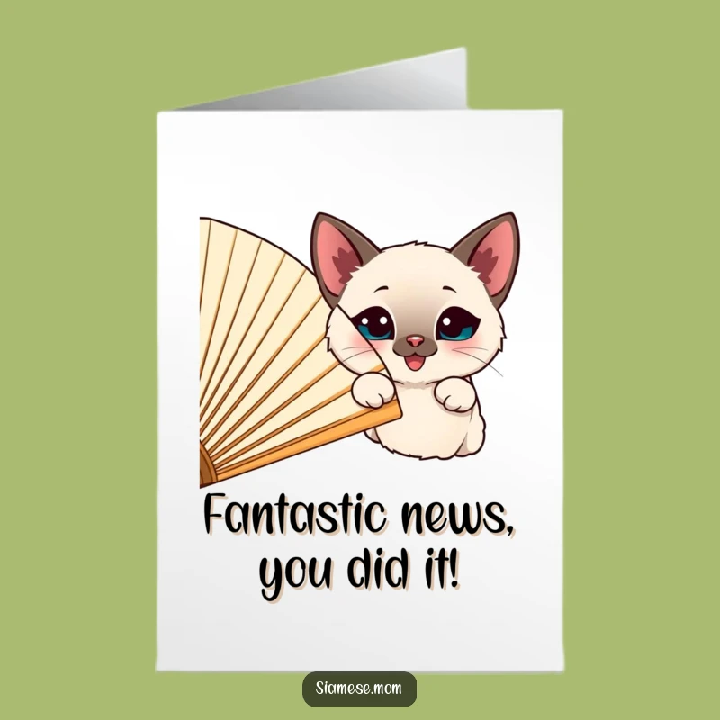 Free Printable Siamese Cat Fan Congrats Card - Humorous Downloadable Gift