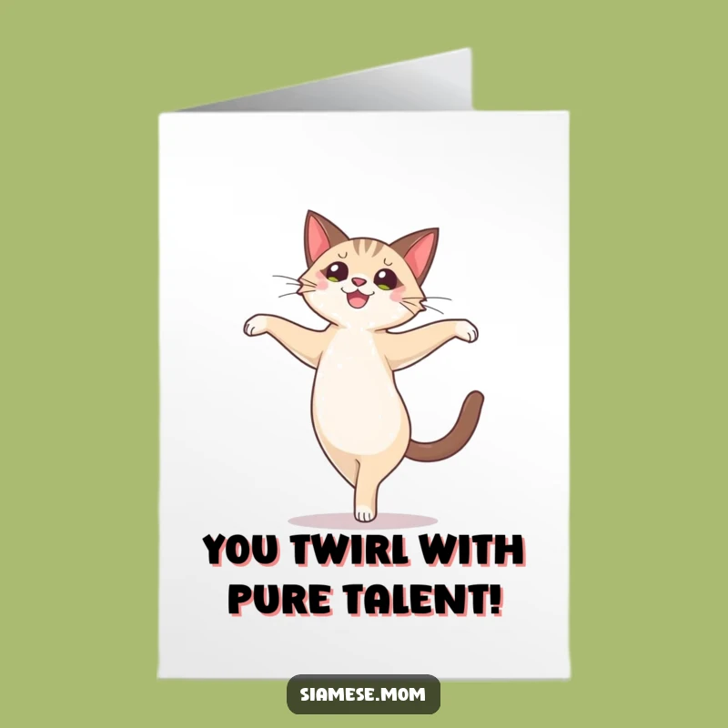 Free Printable Ballet Cat Congrats Card - Graceful Funny Downloadable Gift
