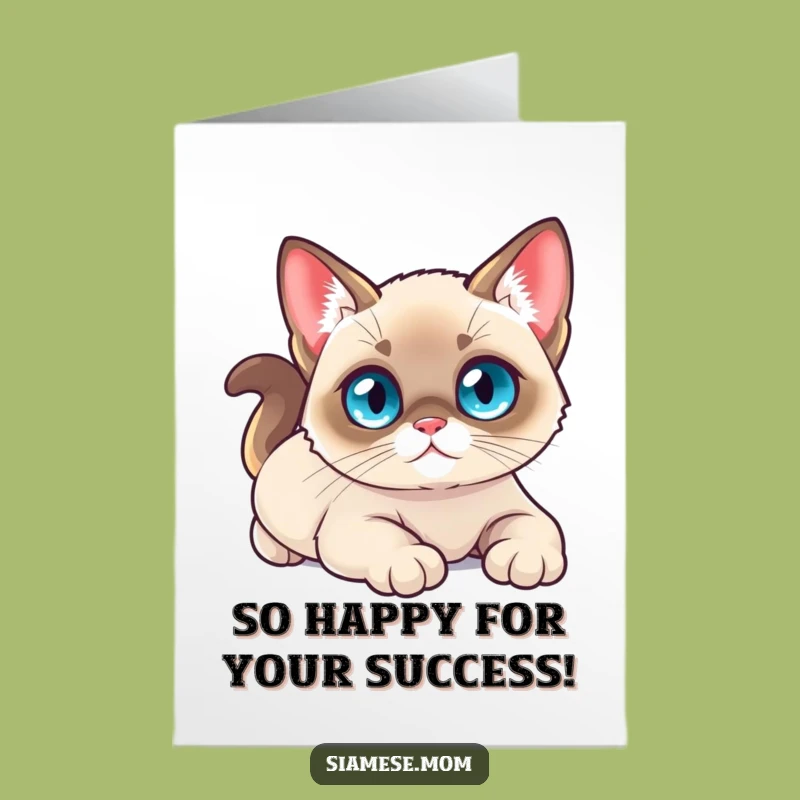 Free Printable Congrats Card: Relaxed Kawaii Cat, Funny Downloadable Gift for Well-Deserved Rest