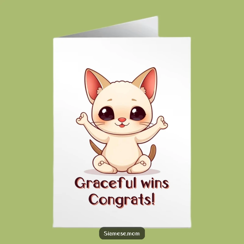 Free Printable Congrats Card: Yoga Cat's Purrfect Pose Funny Downloadable Gift