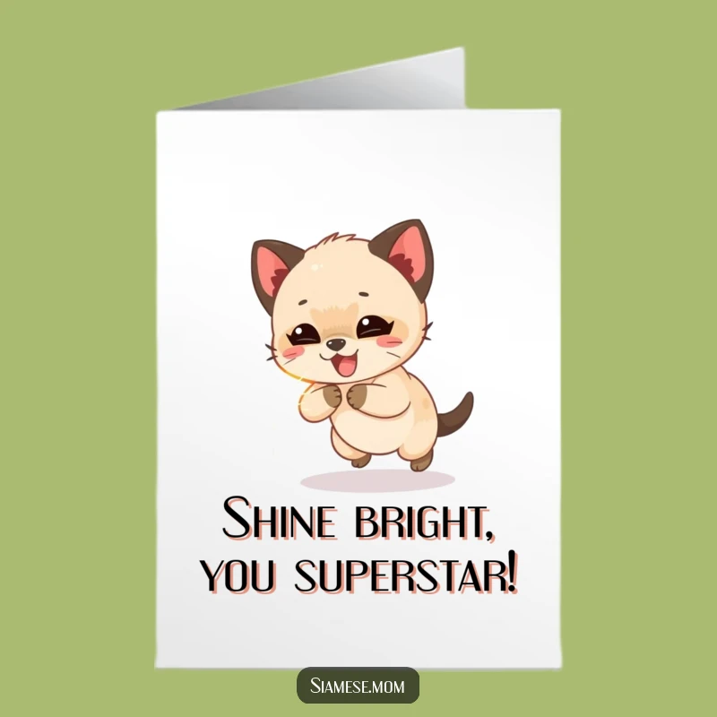 Playful Siamese Cub Congratulations Card - Free Printable Downloadable for Celebration