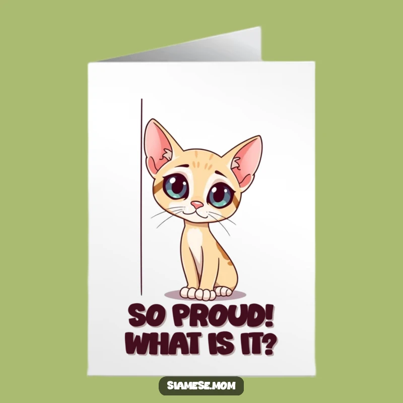 Free Printable Congrats Card: Curious Cat Peeking, Funny Downloadable