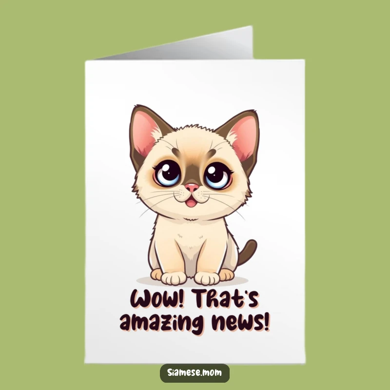 Free Printable Congrats Card: Surprised Kitten Wide Eyes Downloadable Gift