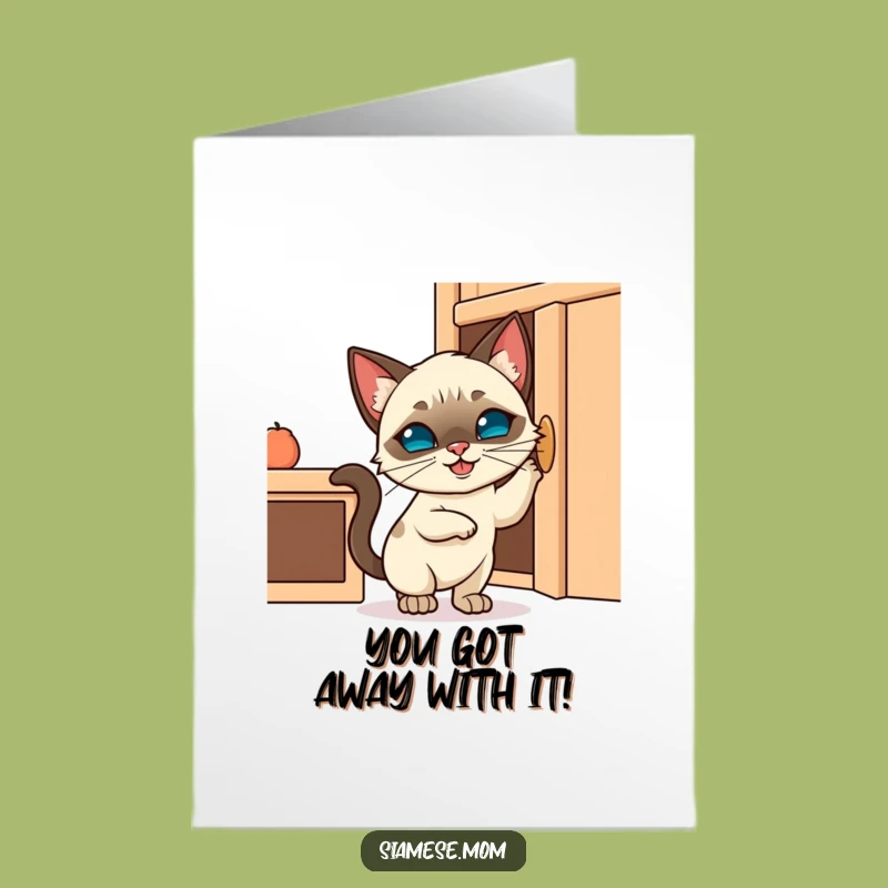 Free Printable Congrats Card: Kitty's Cabinet Caper - Humorous Downloadable Gift