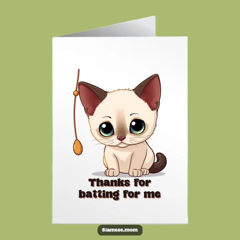 Free Printable Siamese Cat Thank You Card: Grateful Kitty String Thanks Downloadable Gesture