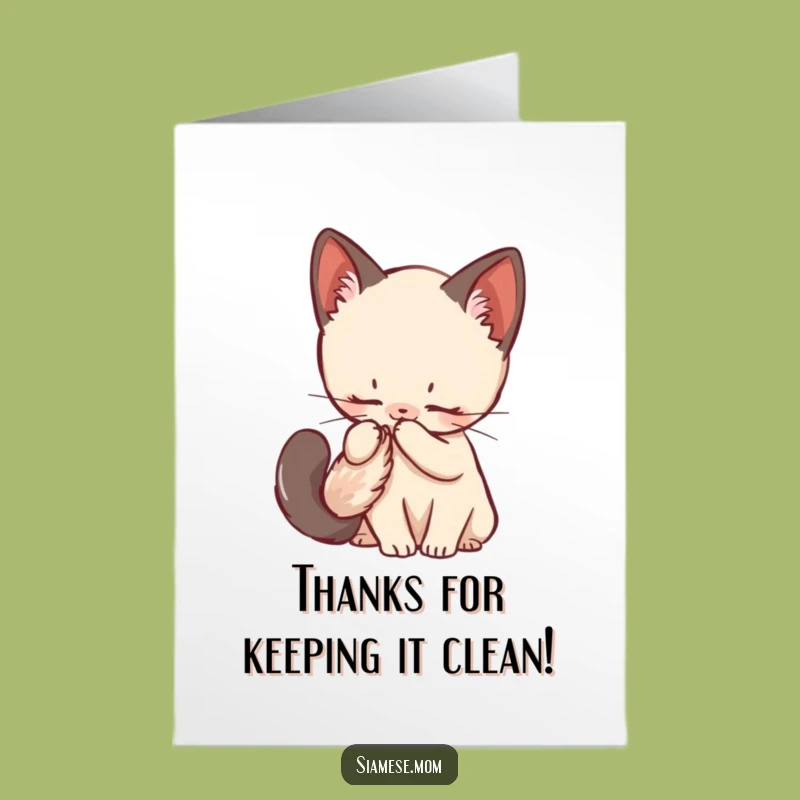 Free Printable Thank You Card: Grooming Kitten - Fluffy Tail Gratitude Gift!