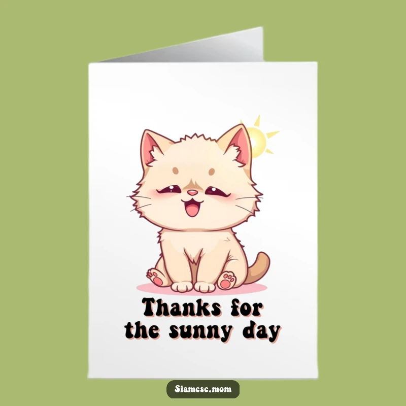 Free Printable Thank You Card: Kitty's Sunny Thanks - Funny Downloadable Gift