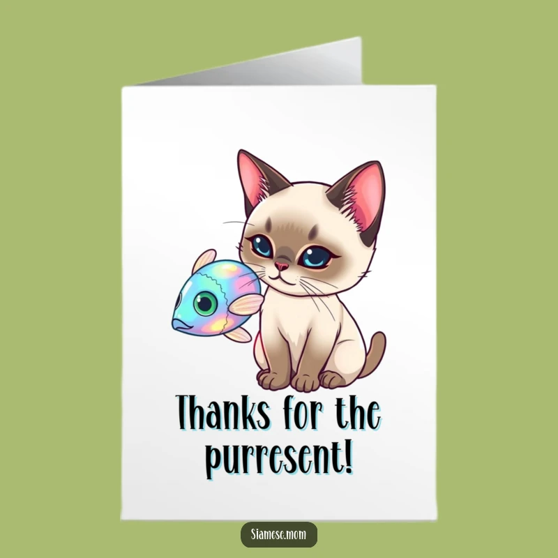 Free Printable Thank You Card: Siamese Cat Fish Thank You
