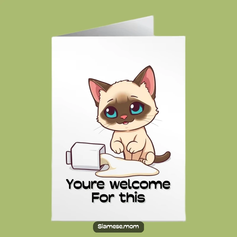 Free Printable Thank You Card: Smug Cat, Spilled Milk, Funny Gift