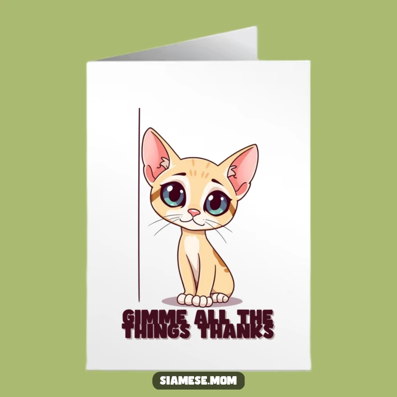 Free Printable Thank You Card: Curious Cat Peeking, Funny Downloadable Gift