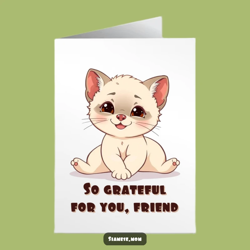 Mischievous Siamese Thank You Card - Free Printable Graceful DIY Downloadable