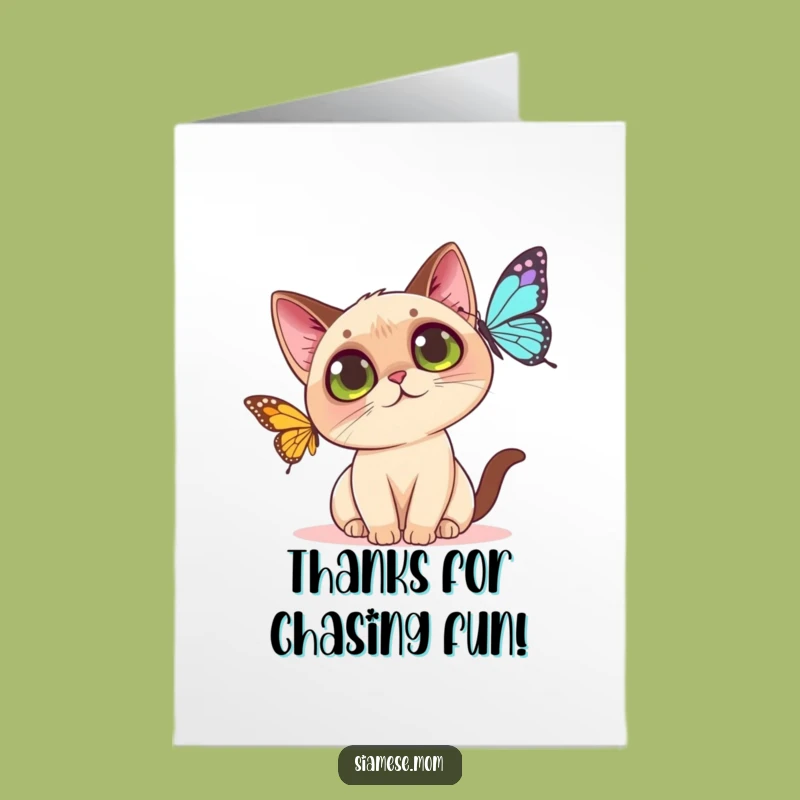 Free Printable Thank You Card: Kawaii Siamese Cat MVP - DIY Downloadable Gift