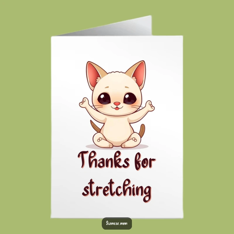 Free Printable Thank You Card: Yoga Cat's Gratitude Funny Downloadable Gift
