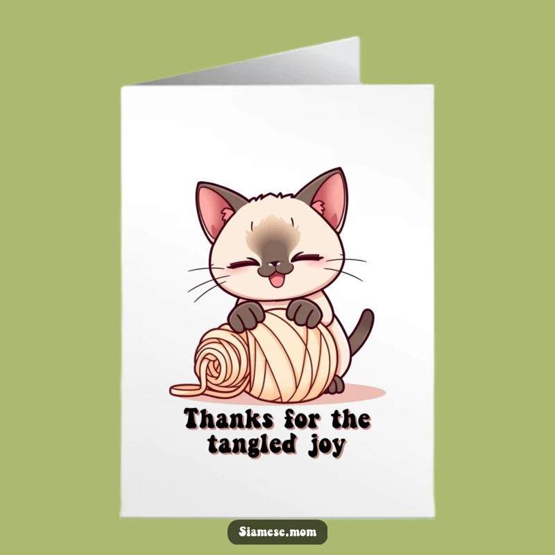 Free Printable Thank You Card: Playful Cat Yarn Gratitude Surprise