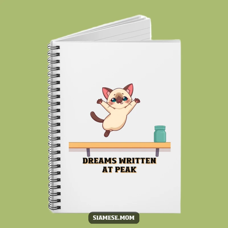 Funny Kawaii Siamese Cat Notebook: Graceful Leap Notes, Perfect Funny Gift
