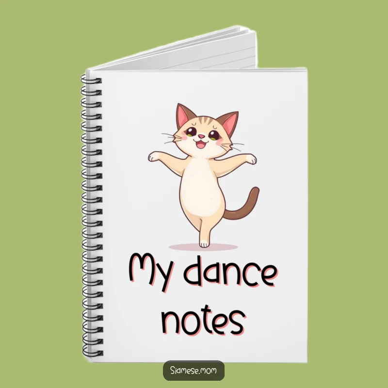 Funny Siamese Cat Pirouette Notebook: Jot Down Ideas with Balletic Grace