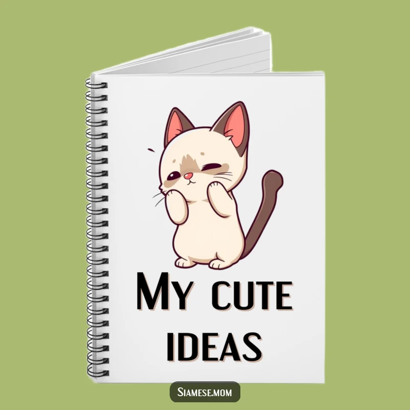 Funny Kawaii Siamese Cat Notebook - Cute Greeting Journal