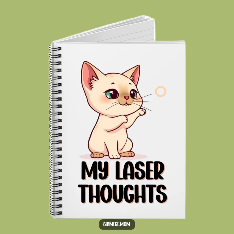 Funny Siamese Cat Notebook - Laser Dot Journal - Playful Writing Funny Gift