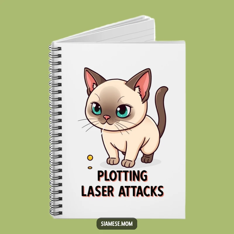 Kawaii Siamese Cat Notebook - Laser Focus Notes, Funny Journal for Cat Lovers