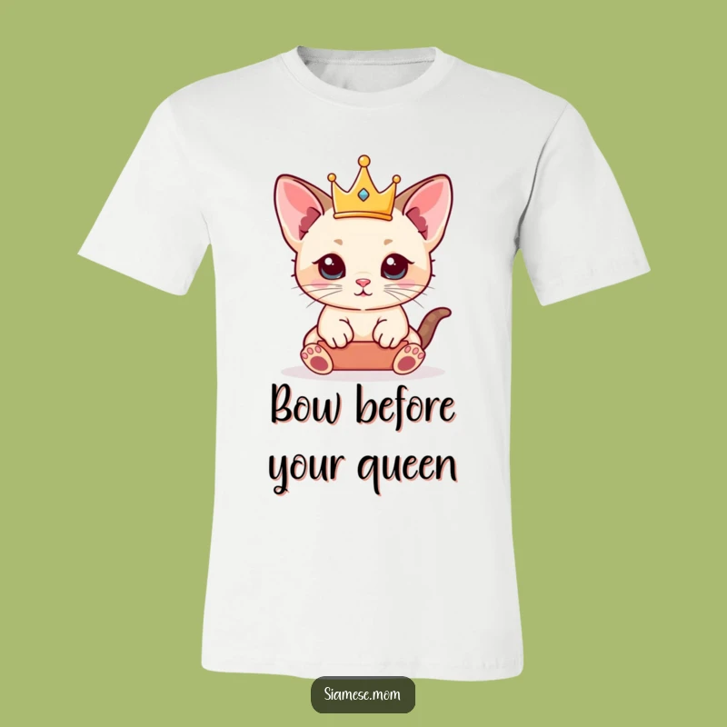 Funny Siamese Kitten Crown Tee - Kawaii Royal Play, Great Gift!
