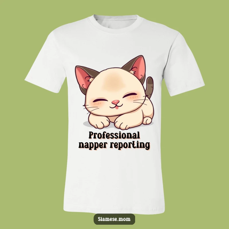 Funny Kawaii Siamese Cat T-Shirt: Lazy Stretch Design, Hilarious Cat Lover Gift