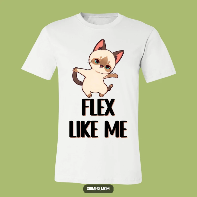 Funny Siamese Cat Stretch T-Shirt: Effortless Style and Comical Grace