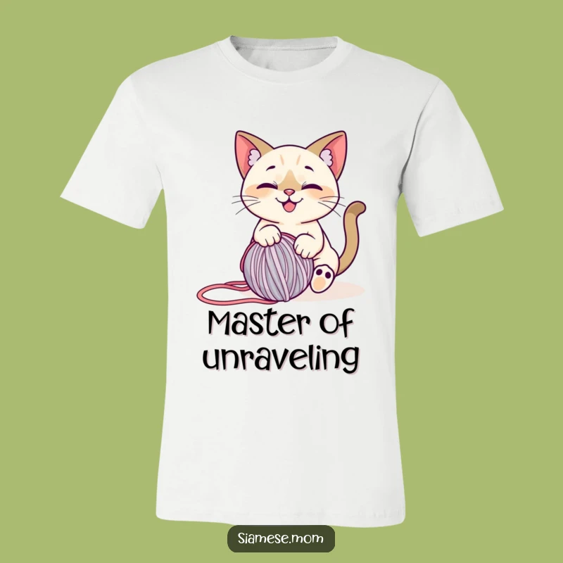 Funny Siamese Cat T-Shirt: Yarn Playtime - Hilarious Cat Tee!
