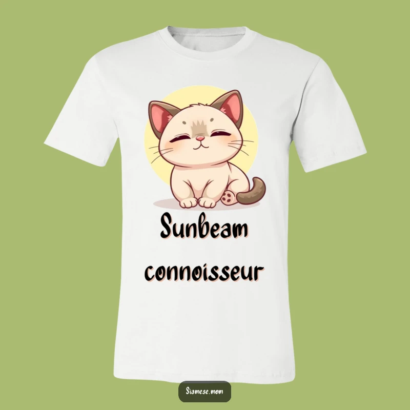 Kawaii Siamese Cat T-Shirt - Sunbeam Bliss, Adorable and Funny Tee for Cat Fans