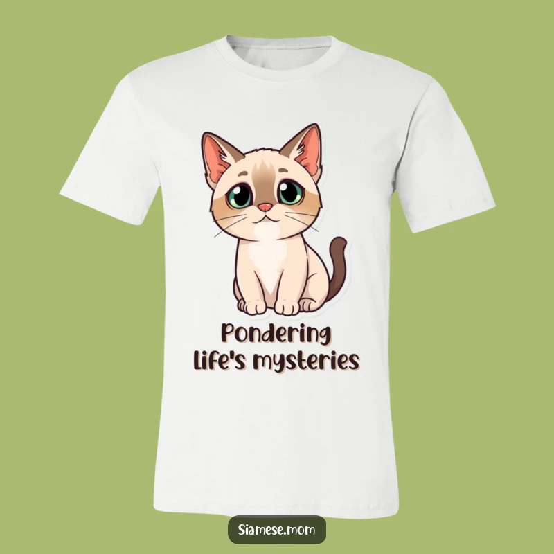 Kawaii Siamese Cat T-Shirt - Head Tilt Wonder, Funny and Curious Cat Apparel