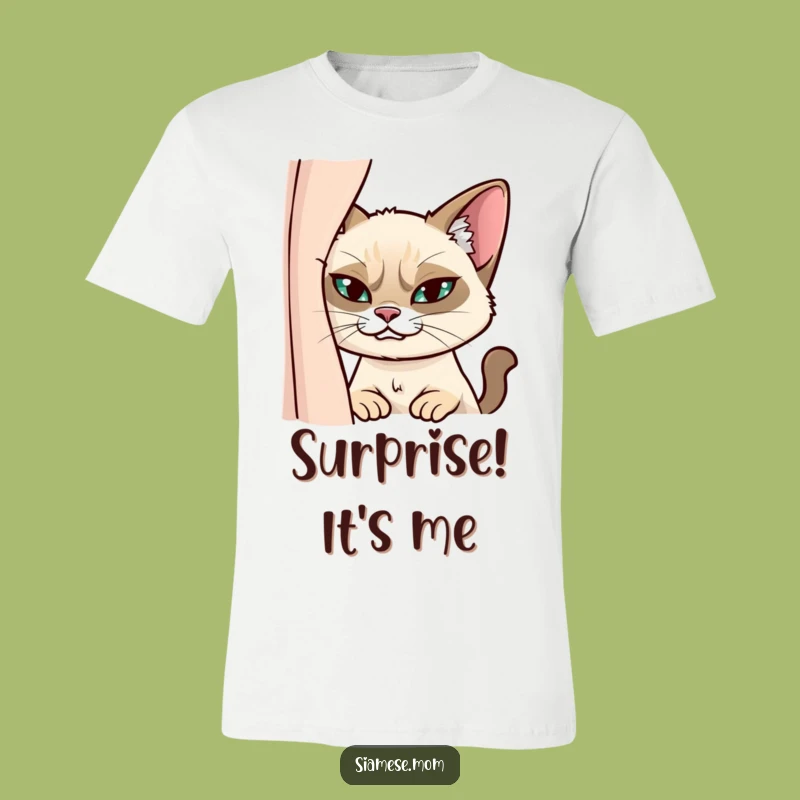 Funny Siamese Cat T-Shirt: Mischievous Grin - Hilarious Cat Tee!