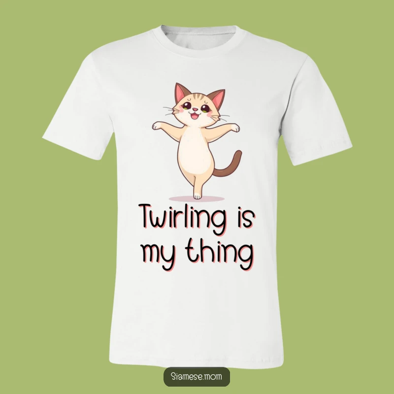 Funny Siamese Cat Pirouette T-Shirt: Joyful Ballet & Cute Cat Apparel