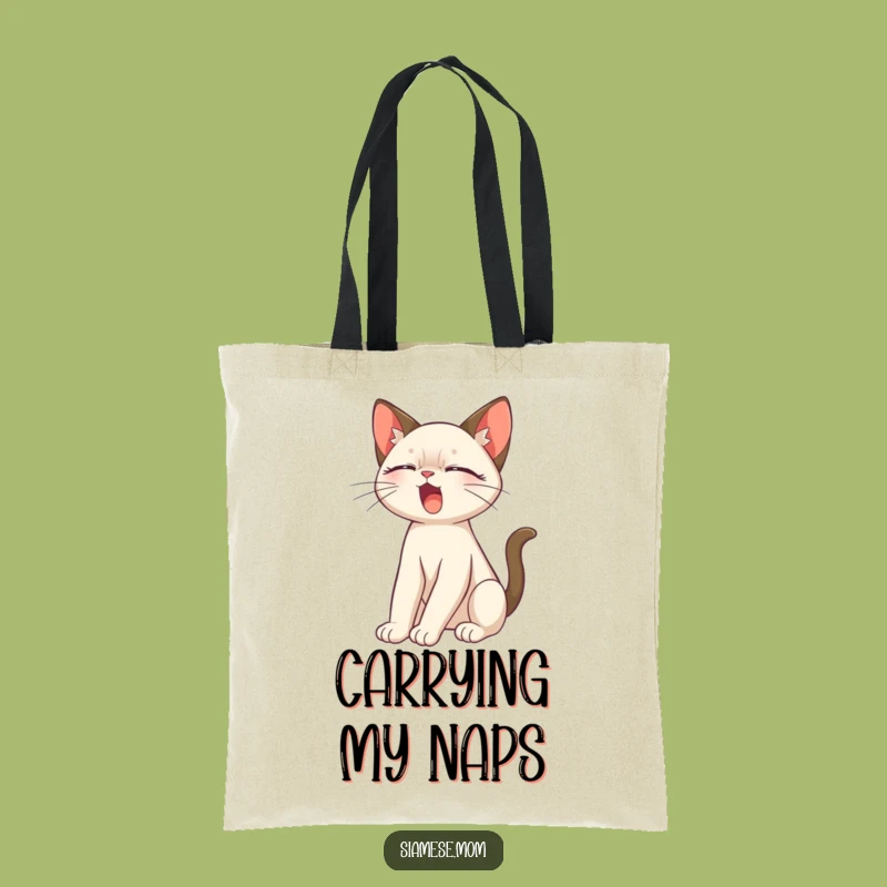 Funny Siamese Cat Stretch Tote Bag: Carry Your Cat-itude