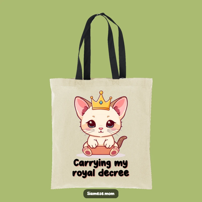 Funny Siamese Kitten Tote Bag - Royal Crown Charm, Practical Gift!