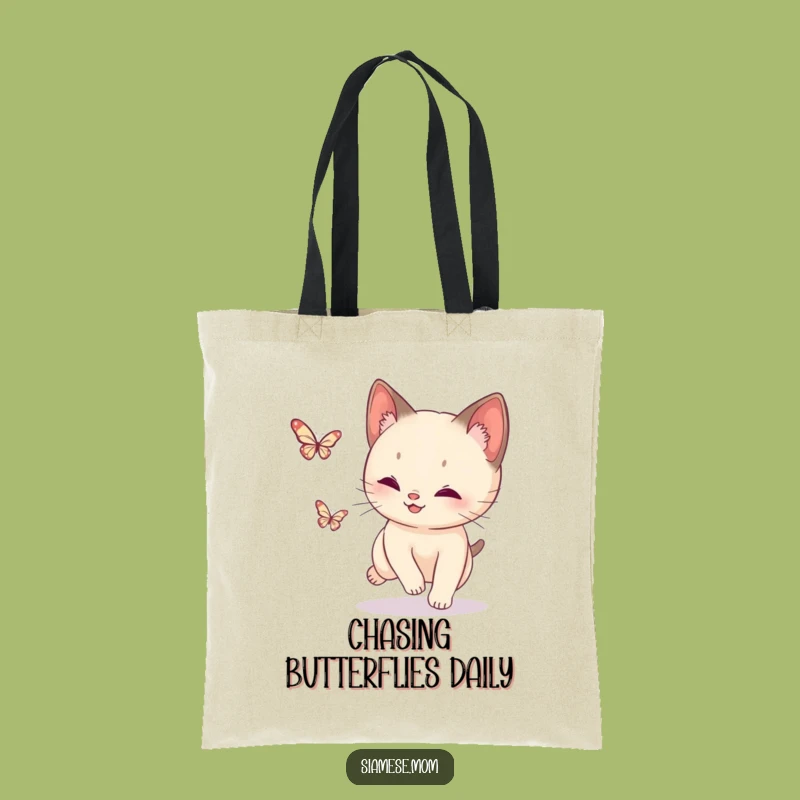 Funny Siamese Cat Butterfly Tote Bag: Carry Your Joy - Stylish & Funny!