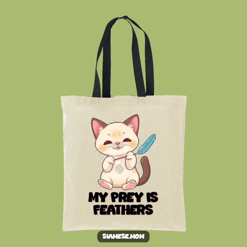 Funny Kawaii Siamese Cat Tote Bag: Playful Paws Style, Chic Gift for Cat Lovers