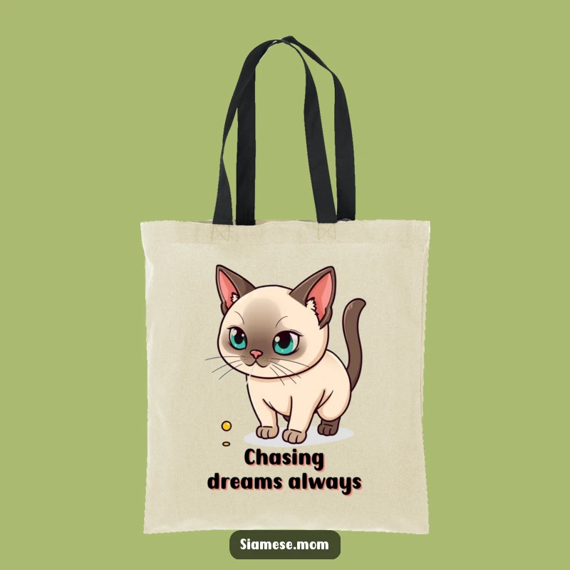 Kawaii Siamese Cat Tote Bag - Laser Chase Ready, Cute and Funny Bag for Hunters