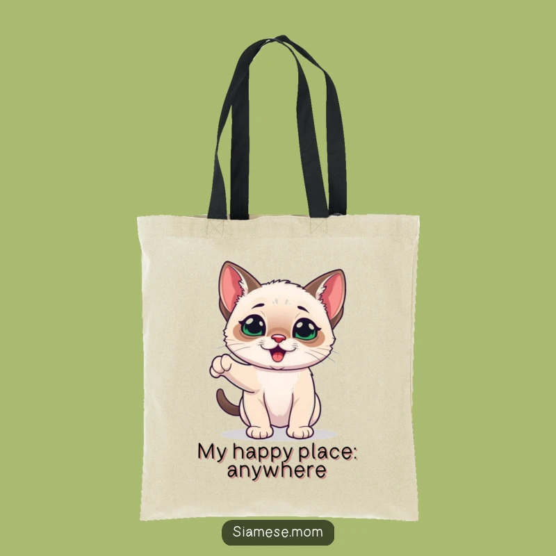 Funny Siamese Kitten Tote Bag - Playful Energetic Style, Practical Gift!